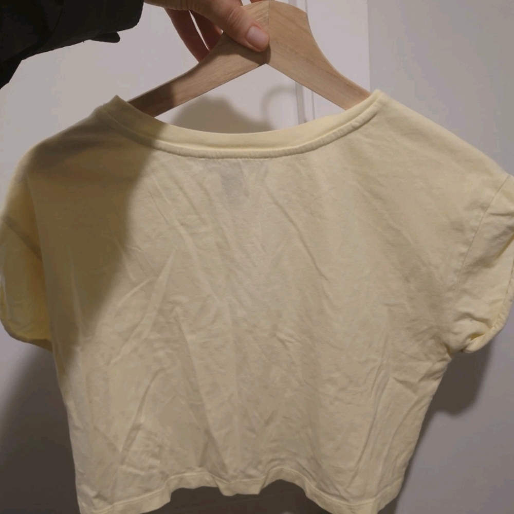 Yellow Crop Top with Graphic Print From Forever 21 Size Small - Picture 3 of 3